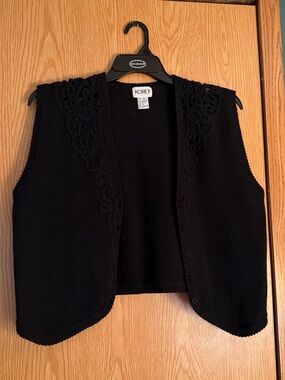 Koret Black Embroidered Knit Vest